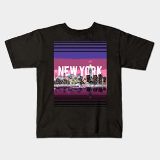 Retro New York Pixelscape Kids T-Shirt